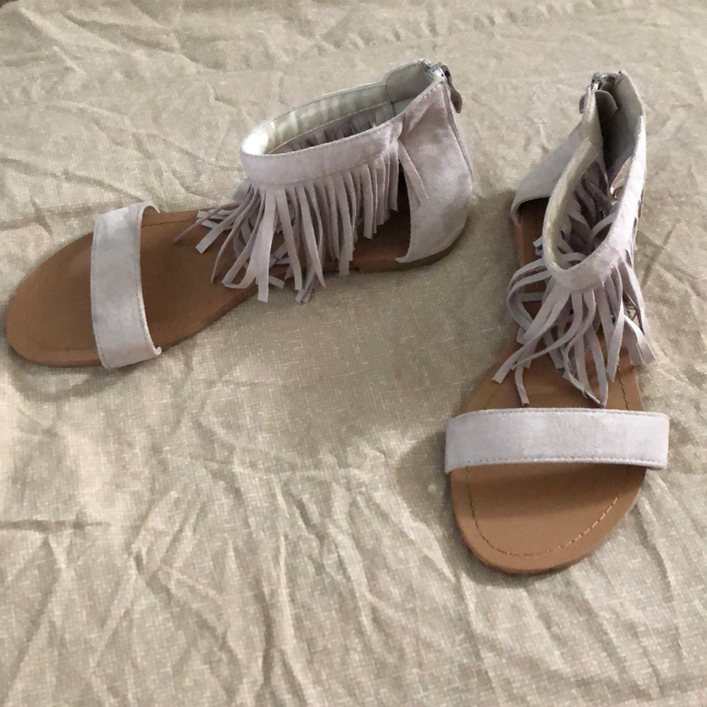 Fringe Suede Sandals